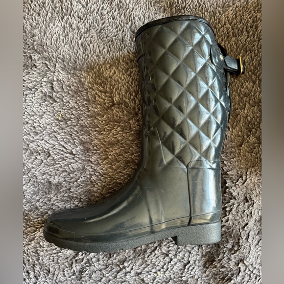 HUNTER Women’s Adjustable Quilted Refined Slim Fit Short Rain Boots - Picture 7 of 11